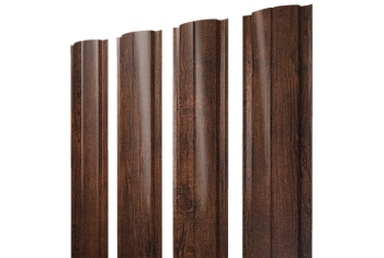 Штакетник Полукруглый Slim с прямым резом Grand Line 0,45 Print Premium Cherry Wood Dark FTC