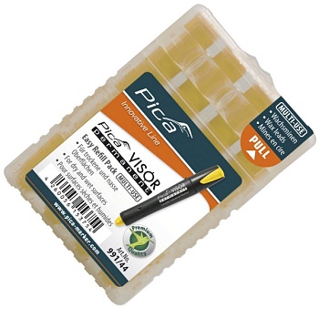 Сменные картриджи Pica 991/44 для маркера Pica Visor (жёлтые) 4 шт