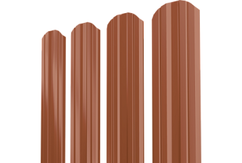 Штакетник Twin XL фигурный Grand Line 0,45 PE RAL 8004 терракота