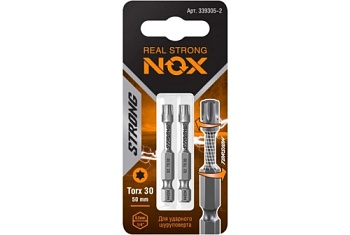 Бита торсионная Nox Strong TX30х50мм E6,3 2 штуки карта (339305-2)