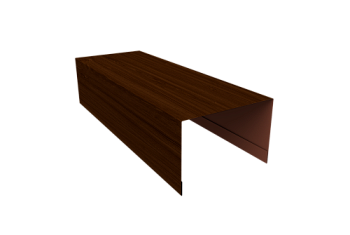 Крышка для забора из сайдинга Квадро Брус, Вертикаль Grand Line 0,45 Print Elite Choco Wood TwinColor (3м)