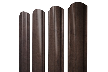 Штакетник Полукруглый Slim фигурный Grand Line 0,4 Print Premium Antique Wood TwinColor
