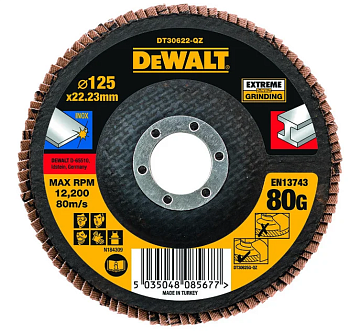 Круг лепестковый DeWalt 125 x 22.2 мм, 80G Тип 27