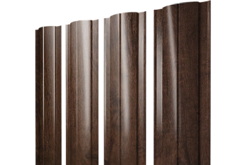 Штакетник Круглый с прямым резом Grand Line 0,45 Print Elite Antique Wood TwinColor