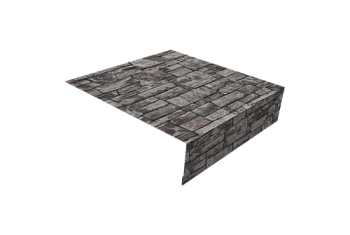 Планка околооконная простая 200х50 Grand Line 0,45 Print Elite King Stone TwinColor (2м)