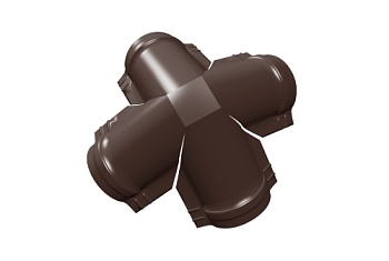 Четверник конька малого полукруглого Grand Line 0,5 Satin с пленкой RAL 8017 шоколад