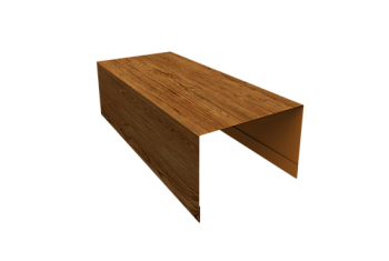 Крышка для забора из сайдинга ЭкоБрус Grand Line 0,45 Print Elite Golden Wood TwinColor (2,5м)