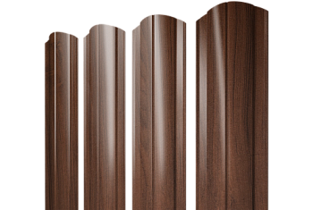 Штакетник Круглый фигурный Grand Line 0,45 Print Elite Choco Wood TwinColor