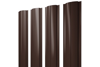 Штакетник Полукруглый Slim с прямым резом Grand Line 0,5 PE RAL 8017 шоколад