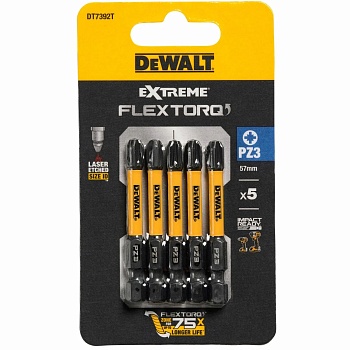 Биты ударные PZ3 57 мм DeWalt DT7392T (5 шт)