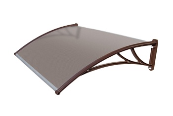 Козырек Krovent из поликарбоната 1500х930х280 бронзовый (коричневый кронштейн)