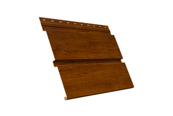Софит металлический Квадро Брус Grand Line с перфорацией 0,45 Print Premium с пленкой Golden Wood Intense FTC