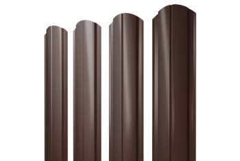 Штакетник Полукруглый Slim фигурный Grand Line 0,45 Drap TwinColor RAL 8017 шоколад