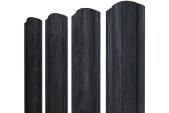 Штакетник Круглый фигурный Grand Line 0,45 Print Premium Grey Wood TwinColor
