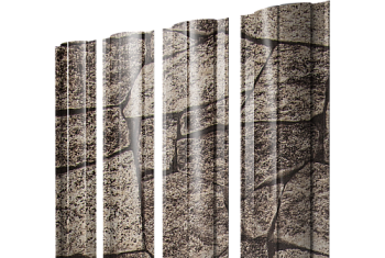 Штакетник Круглый с прямым резом Grand Line 0,45 Print Elite King Stone TwinColor