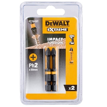 Биты ударные DeWalt Impact PH2 50 мм (2 шт)