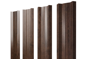 Штакетник М-образный B с прямым резом Grand Line 0,4 Print Premium Antique Wood TwinColor