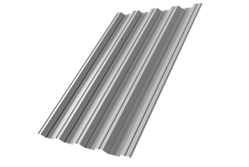 Профнастил НС44R Grand Line 0,5 Satin RAL 9006 бело-алюминиевый