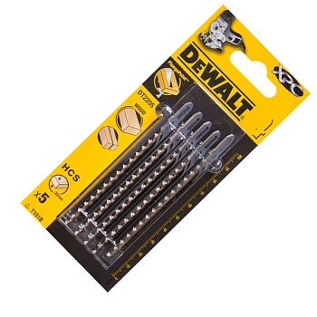 Пилки по дереву для лобзика чистый рез DEWALT DT2205-QZ 100 мм (5 шт)