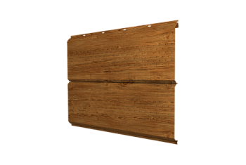Софит металлический ЭкоБрус new Grand Line c перфорацией 0,45 Print Elite с пленкой Golden Wood TwinColor