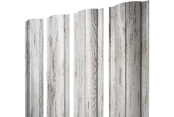Штакетник Круглый с прямым резом Grand Line 0,45 Print Elite Snow Wood TwinColor