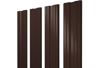 Штакетник Twin с прямым резом Grand Line 0,45 Drap RAL 8017 шоколад