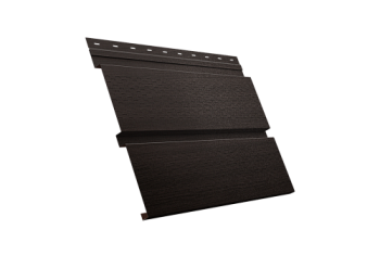Софит металлический Квадро Брус Grand Line с перфорацией 0,45 Print Elite с пленкой Coffee Wood TwinColor