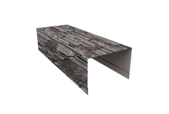 Крышка для забора из сайдинга Квадро Брус, Вертикаль Grand Line 0,45 Print Elite Fine Stone TwinColor (2,54м)