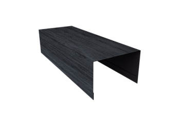 Крышка для забора из сайдинга Квадро Брус, Вертикаль Grand Line 0,45 Print Premium Grey Wood TwinColor (2,54м)