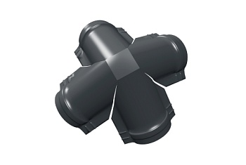 Четверник конька полукруглого Grand Line 0,5 Satin с пленкой RAL 7016 антрацитово-серый