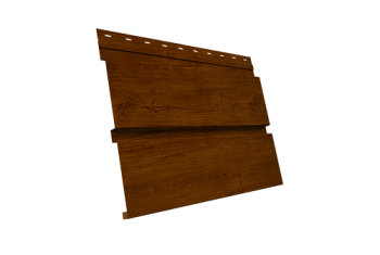 Софит металлический Квадро Брус Grand Line без перфорации 0,45 Print Premium с пленкой Golden Wood Intense FTC
