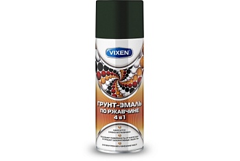 Грунт-эмаль по ржавчине VIXEN 4в1 зеленый мох (RAL 6005) аэрозоль 520мл (VX-516005)