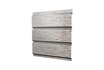 Софит металлический Классик Grand Line центральная перфорация 0,45 Print Elite с пленкой Snow Wood TwinColor