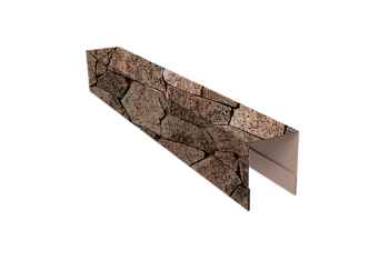 Планка боковая для забора из сайдинга Квадро Брус, Вертикаль Grand Line 0,45 Print Elite King Stone TwinColor (3м)