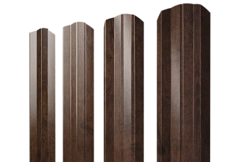 Штакетник М-образный A фигурный Grand Line 0,4 Print Premium Antique Wood TwinColor