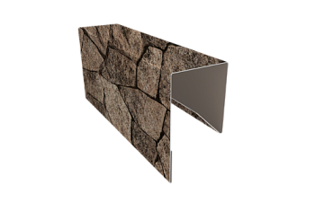 Планка П-образная заборная 17 Grand Line 0,45 Print Elite King Stone TwinColor (3м)