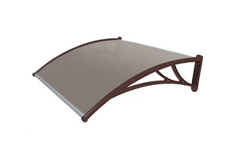 Козырек Krovent из поликарбоната 1200х930х280 бронзовый (коричневый кронштейн)