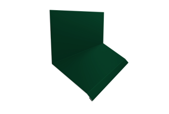 Планка примыкание верхнее к стене фальц 150х130х20 Grand Line 0,45 PE-Double с пленкой RAL 6005 зеленый мох (3м)