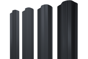 Штакетник М-образный B фигурный Grand Line 0,45 PE lite RAL 7024 мокрый асфальт