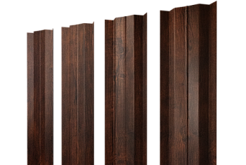 Штакетник М-образный B с прямым резом Grand Line 0,4 Print Premium Cherry Wood Dark FTC