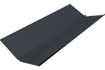 Планка ендовы нижней с компенсатором Grand Line 0,4 PE-Double с пленкой RAL 7024 мокрый асфальт (2м)