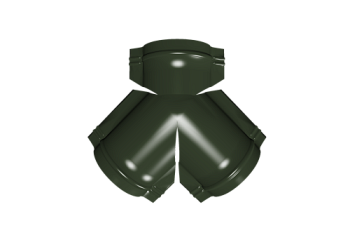 Тройник Y малого конька полукруглого Grand Line 0,5 Satin Matt TX с пленкой RAL 6020 хромовая зелень