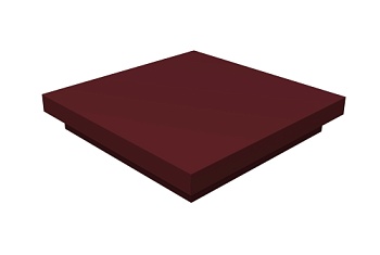 Колпак на столб плоский 390х390мм 0,5 Satin с пленкой RAL 3005 красное вино