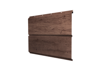 Софит металлический ЭкоБрус new Grand Line без перфорации 0,45 Print Premium с пленкой Almond Wood Fresh