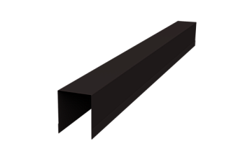 Планка опорная составная внутренняя для забора жалюзи Palermo Grand Line 0,45 PE-Double RAL 9005 черный (2м)