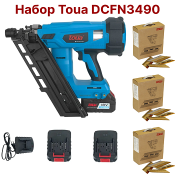Набор Toua DCFN3490 + гвозди 90 мм ершёные гальванизированные