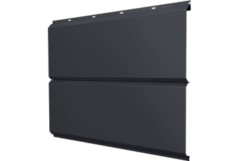 Софит металлический ЭкоБрус new Grand Line без перфорации 0,45 Drap-double TX RAL 7024 мокрый асфальт