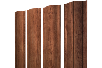 Штакетник Круглый с прямым резом Grand Line 0,45 Print Premium Rowan Wood Intense FTC