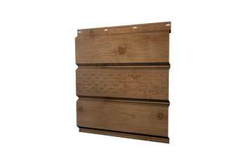Софит металлический Классик Grand Line центральная перфорация 0,45 Print Premium с пленкой Pine Wood Fresh