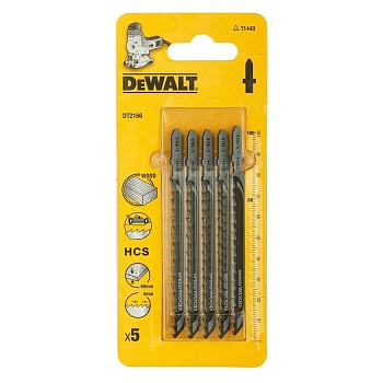Пилки по дереву для лобзика быстрый рез DeWalt DT2166 100 мм (5 шт)